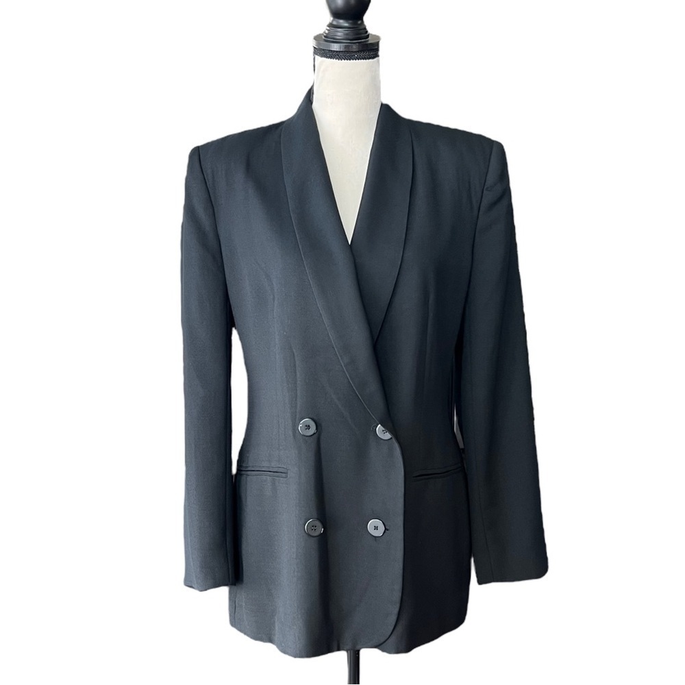 Jones Wear Chic Blazer Tux Shawl Lapel Dinner Jacket Oversized 8 Med Vintage